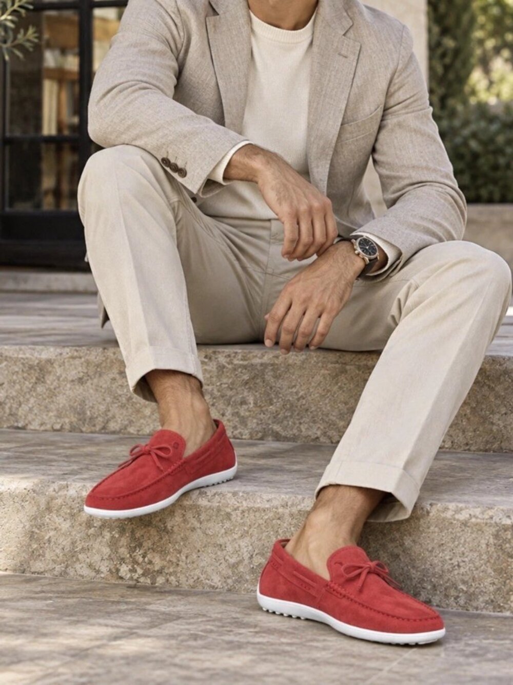 Authentic Tod’s Red Suede Driving Loafers Men’s Size 9.5